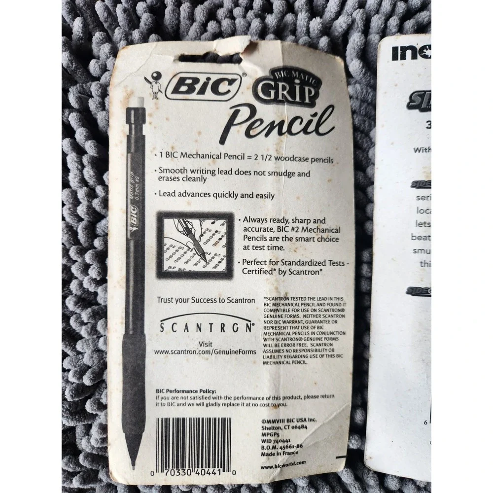 BIC 0.7 mm HB (#2) Mechanical Pencil - Blk Lead/Assorted Barrel+BONUS 3 PACK~New